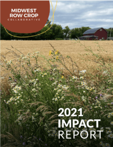 Picture of flowers and a field, with "2021 Impact Report" text